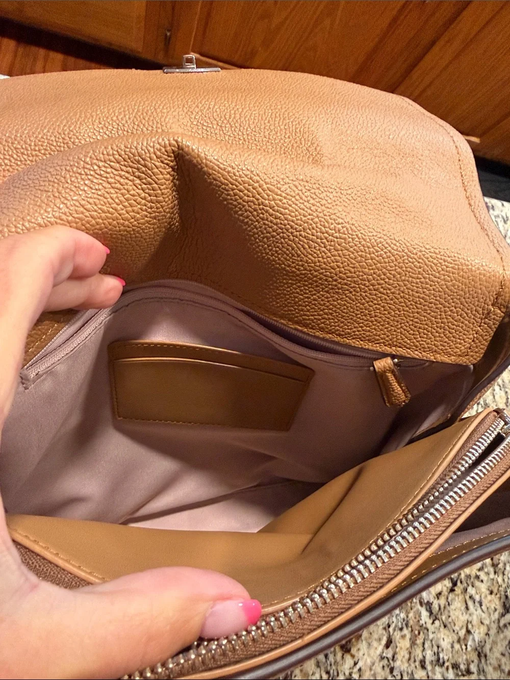 kate spade Brown Pebble Leather Backpack with Top Handle